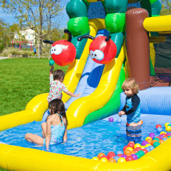 JOK Caterpillar Bounce House Water Slide with Splash Pool